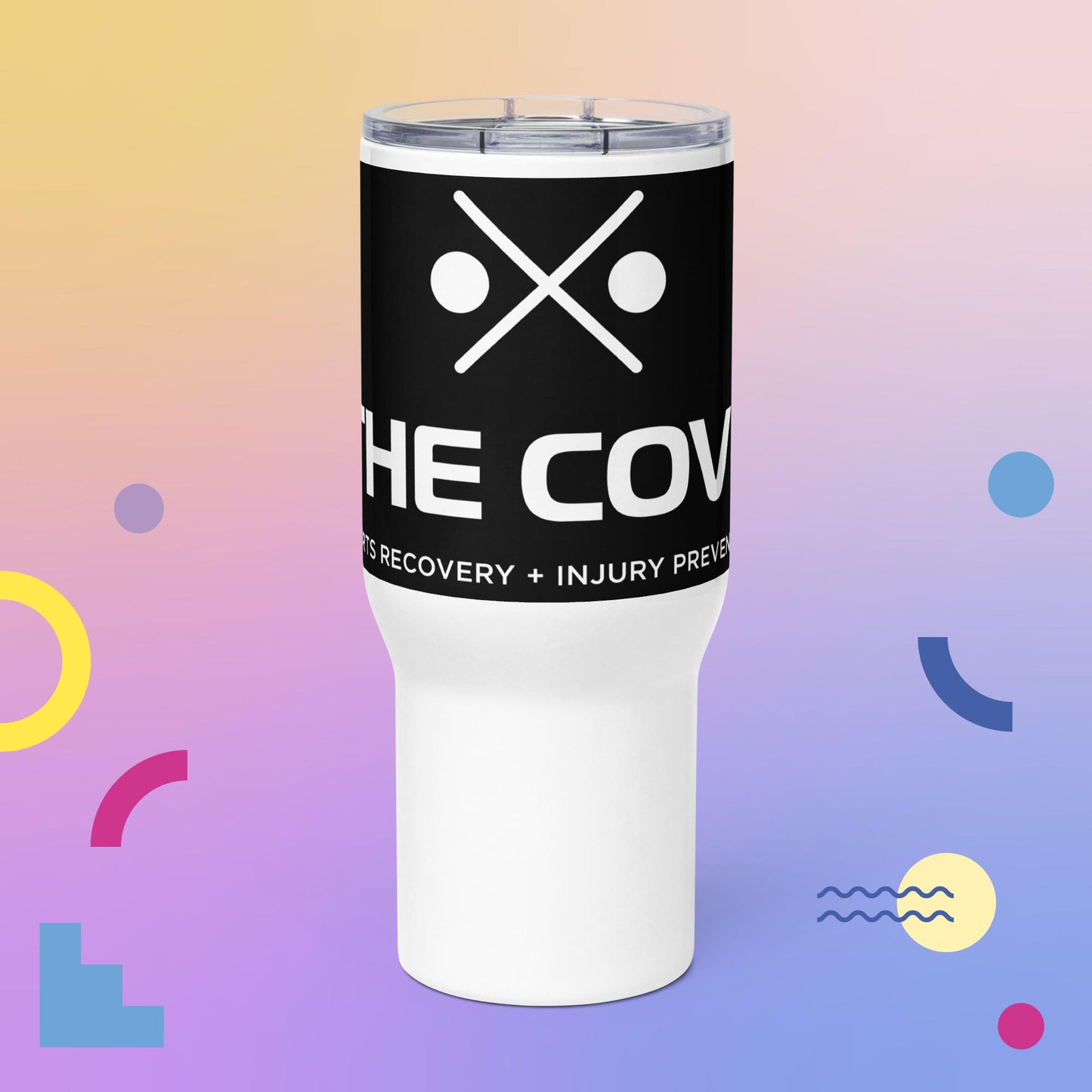 Travel mug with a handle