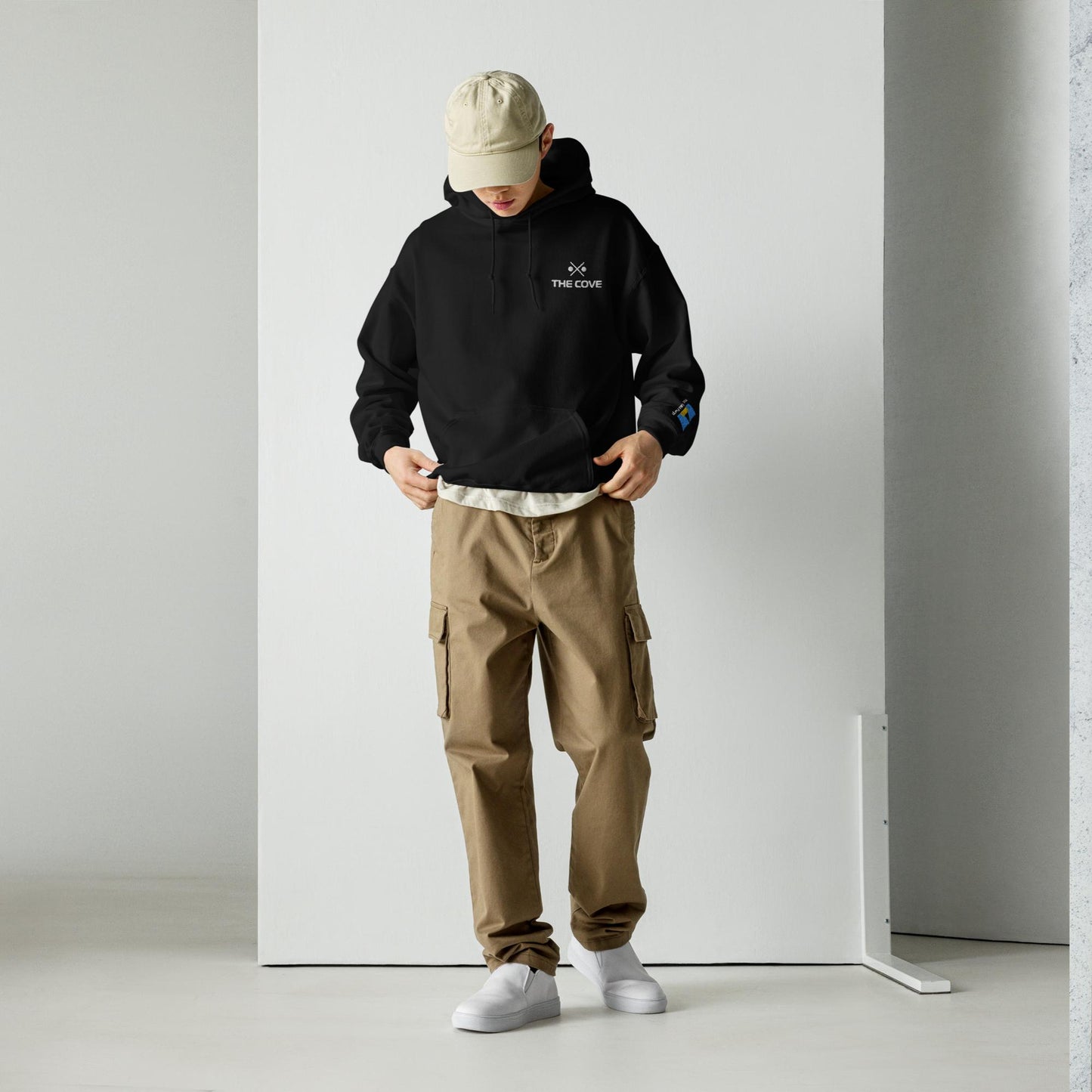 Exclusive hoodies with emblem on left sleeve, ideal for midlayer, casual wear, and workout apparel