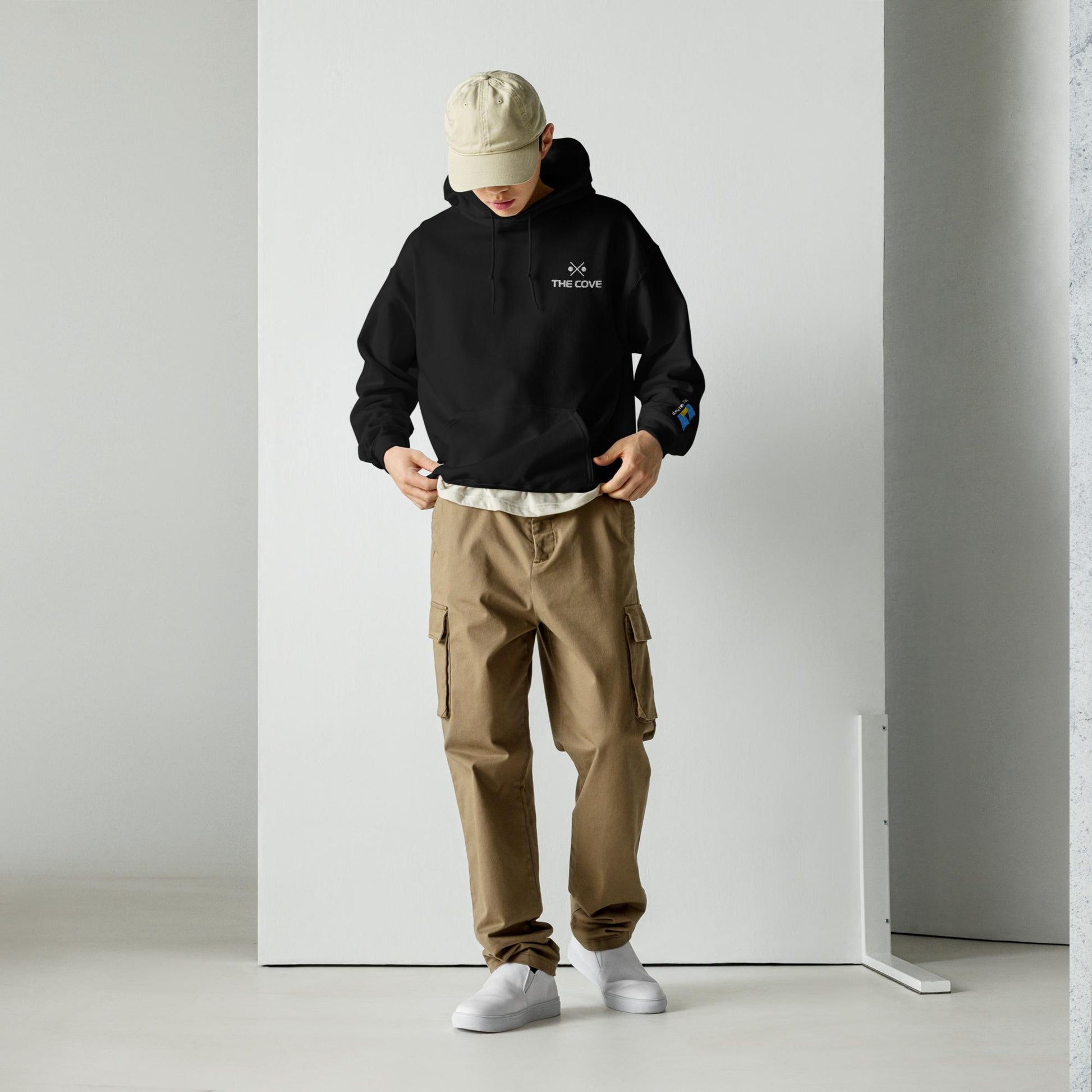 Exclusive hoodies with emblem on left sleeve, ideal for midlayer, casual wear, and workout apparel