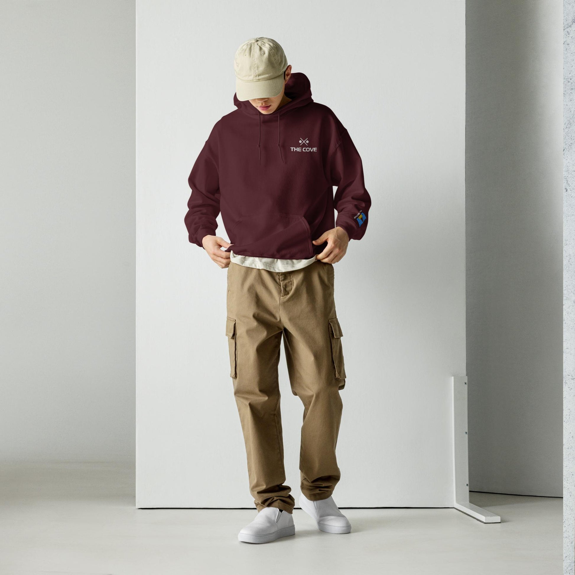 Exclusive hoodies with emblem on left sleeve, ideal for midlayer, casual wear, and workout apparel